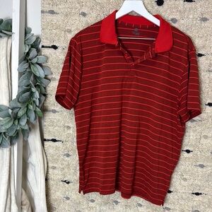Old Navy active Red Polo Shirt with Subtle Stripes size L
